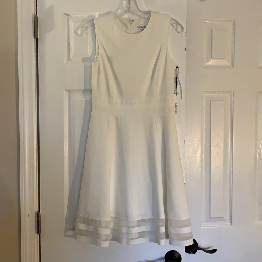 Calvin Klein size 4P white a-line dress